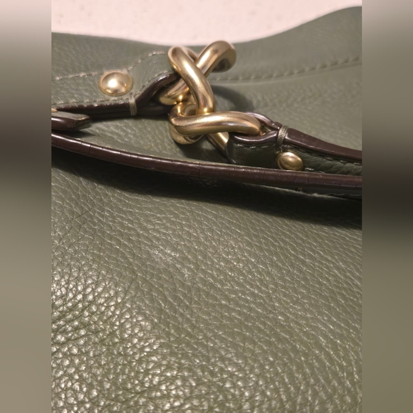 Coach Brooke Green Hobo Leather Handbag Purse Bag - Picture 9 of 16
